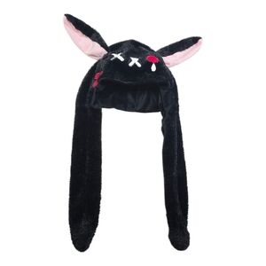 Plush Black and Pink Kids/ Adults Hat with Ears